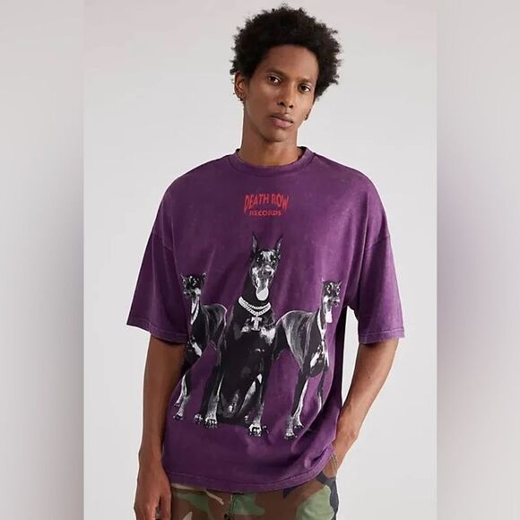 Urban outfitters Death Row Records Doberman Tee purple size medium NWT in pkg - Picture 1 of 3